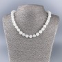 Necklace with Mountain Crystal Natural Stone Faceted Cube, 9x9 mm diameter, length 50 cm ±