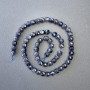 Iolite Beads, natural stone, faceted cube, 6x6 mm, length 39 cm on thread