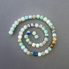 Chrysocolla Turquoise Natural Stone Beads, Faceted Cube 7x7mm, Threaded, 39in (±)