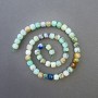Chrysocolla Turquoise Natural Stone Beads, Faceted Cube 7x7mm, Threaded, 39in (±)