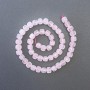 Pink Quartz Beads, Natural Stone Faceted Cubes, 7mm diameter, 39cm length on thread