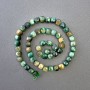 Green Tiger's Eye Beads, tinted natural gemstone, faceted cube, diameter 7x7mm, length 39cm on a thread