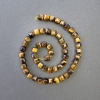 Tiger's Eye Beads, Natural Stone, Faceted Cubes, 7mm x 7mm, Length 39cm on Thread
