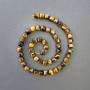 Tiger's Eye Beads, Natural Stone, Faceted Cubes, 7mm x 7mm, Length 39cm on Thread
