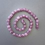 Tourmaline Rubellite Beads natural gemstone faceted cube, diameter 9x9mm±, length 39cm± on thread