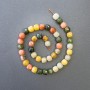 Assorted Beads of Natural Stone, Faceted Cube Beads, 9x9 mm diameter, 39 cm length on a thread