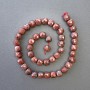 Red Jasper Beads natural stone faceted cube, diameter 9x9mm±, thread length 39cm±