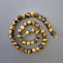 Tiger's Eye Beads Natural Stone Cut Cubes 8.5mm, 5x8.5mm ±, Thread Length 39cm ±