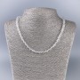 Necklace with Mountain Crystal, faceted round beads, 6mm diameter, length 47cm