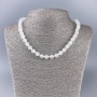 Necklace White Quartz (plastic/acrylic, individual beads) smooth ball, diameter 8.5mm, length 46cm