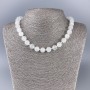 Necklace White Quartz (artificial acrylic) smooth beads, diameter 10.5mm +-, length 46cm+