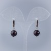 Garnet Smooth Bead Earrings, diameter 8.5mm±, English clasp, length 28mm+