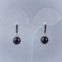 Garnet Smooth Bead Earrings, diameter 8.5mm±, English clasp, length 28mm+
