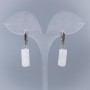 Earrings Mountain Crystal Cylinder, diameter 17×8mm±, English clasp, length 35mm+