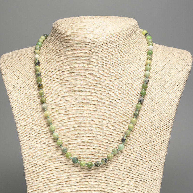Australian Jadeite Necklace (artificial acrylic) smooth beads, 6mm diameter ±, length 50cm ±