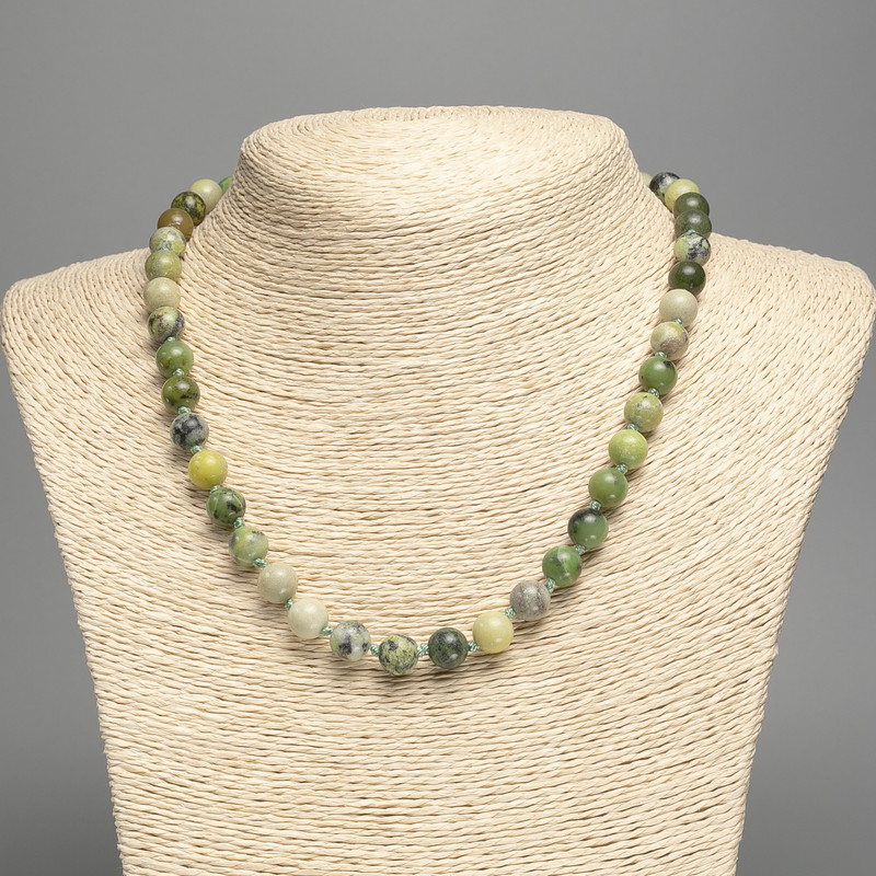 Australian Jadeite Bead Necklace (artificial acrylic) smooth beads, diameter 8.5mm, length 49cm
