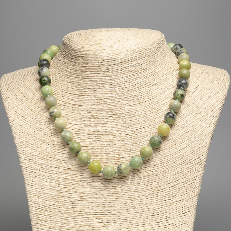 Necklace Australian Jadeite acrylic beads (artificial) smooth ball, diameter 10.5mm, length 48cm