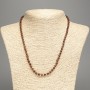 Garnet Necklace Brunette Natural Faceted Cubes, 4x4mm, 46cm length