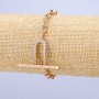 Xuping 18K Gold Plated Bracelet with White Crystals, 5mm Thick + Length 18cm +