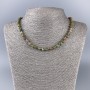 Jasper Hematite Heishi Bead Necklace - Graphed Hexagonal 6x6 mm Cubes, 50 cm Length