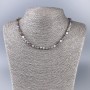 Botswana Agate Beaded Necklace with Faceted Cubes, 4x4 mm, 50 cm length