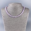 Kunzite Necklace, Natural Stone, Faceted Cube Beads, 6x6mm, 50cm Length