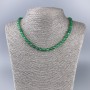 Chrysoprase Necklace, Natural Stone, Faceted Cube, 5x5 mm, ~49 cm