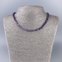 Amethyst Necklace with Natural Gemstone, Faceted Cube, 4.5x4.5mm, length 50cm