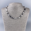 Rutilated Quartz Necklace with Hair Quartz, Faceted Cube Beads, 5–5.5 mm, Length 49 cm