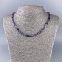 Fluorite Necklace with Natural Stone, Faceted Cube Beads, 4.5x4.5 mm, 51 cm chain
