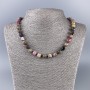 Natural Tourmaline Bead Necklace, faceted cube stone, 8x8 mm, length 50 cm