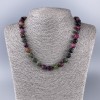Turmaline Necklace, Natural Stone, Faceted Cube, 9x9 mm, length 50 cm