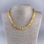 Citrine Necklace with Natural Stone, Faceted Cubes, 7x7 mm, 50 cm length