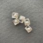 Brooch Accent with white pearls, silver metal 62x37mm +