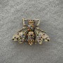 Brooch Butterfly with Rhinestones and Assorted Stones, Gold-Tone Metal 49x38 mm+