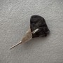 Brooch Flower of the Willow, black and gray mother-of-pearl, silver metal 76x44 mm+