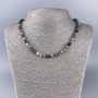 Necklace Jasper natural stone faceted bead, diameter 6mm+-, length 50cm+