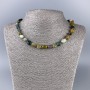 Necklace with Natural Jasper Tumbled Beads, 9x12 mm, length 50 cm