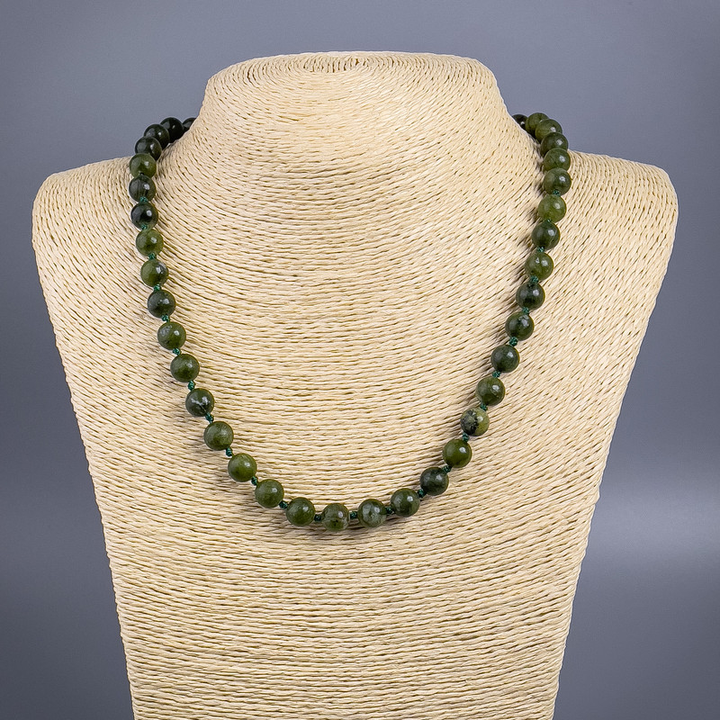 Necklace Jadeite (imitation acrylic) smooth round beads, diameter 8.5mm±, length 50cm±