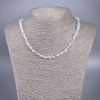 Opal Glass Necklace White Chameleon Tumbled, 6x8mm, diameter 6x8mm, length 48 cm