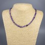Charoite Necklace, natural stone faceted beads, diameter 5x7mm±, length 50cm±