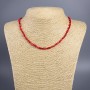 Necklace with Red Mother of Pearl - tubular 8x4 mm, length 45-50 cm