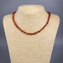 Carnelian Necklace with Natural Stone, Faceted Coin-shaped Beads, 6x5mm, Length 49cm
