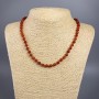 Carnelian Necklace with Natural Stone, Faceted Bead, 6mm diameter ±, Length 49cm ±