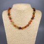 Carnelian Necklace natural gemstone faceted, diameter 12×14mm+-, length 50cm+-