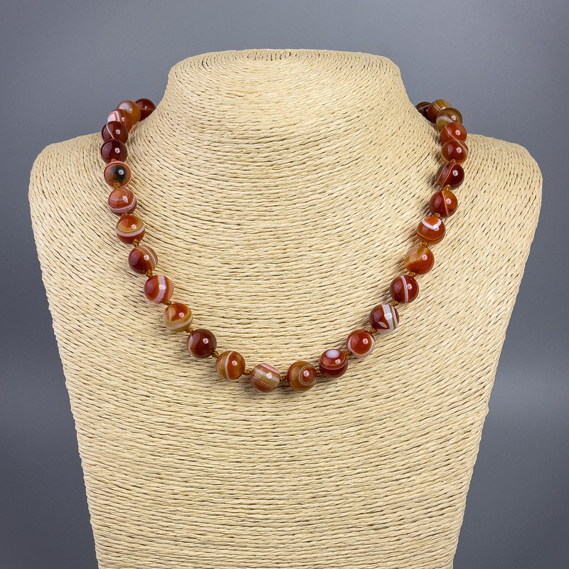 Carnelian Necklace with Natural Carnelian Gemstone Beads, faceted, 8x12mm, length 49 cm