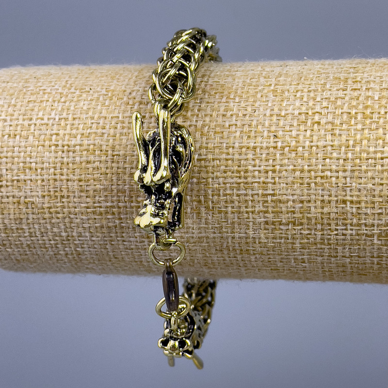 Dragon Chain Bracelet in Golden Metal 10.5x30mm, thickness 9mm, length 22cm +