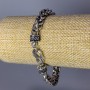 Chain Bracelet "Lock" Silver-Tone Metal 6×8mm Links, 8mm Thick, 8