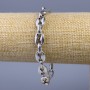 Chain bracelet of silver-colored metal, 10mm thick, 21cm long +