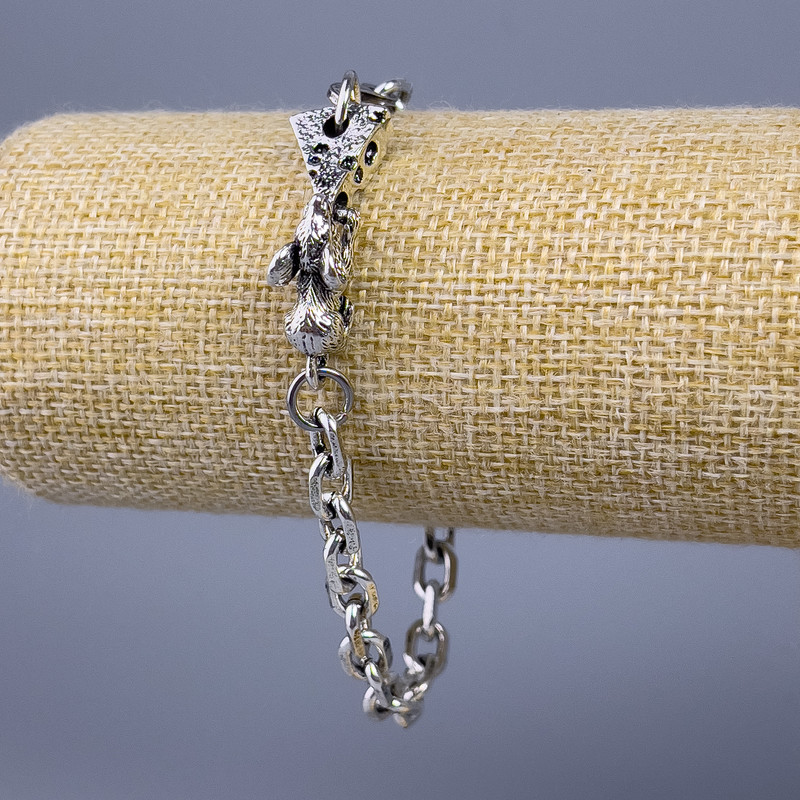 Chain Bracelet "Misha" silver metal 30.5×10 mm, thickness 7 mm, length 22 cm +